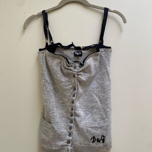D&G Gray knit corset top S